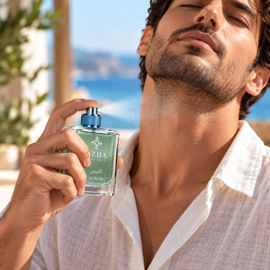 Azha Al Bahr Eau de Parfum spray 100ml bottle, featuring elegant packaging and the fragrance bottle with a sleek design.