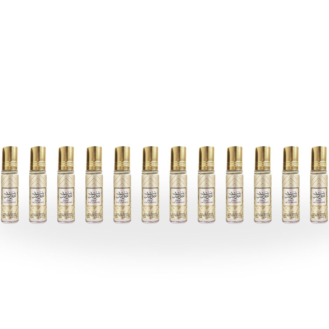 12PCS Bint Hooran Roll-On Perfume Oil CPO - 10ML (0.34 OZ) By Ard Al Zaafaran, Tavel Size Perfume Oils. (PACK OF 12)