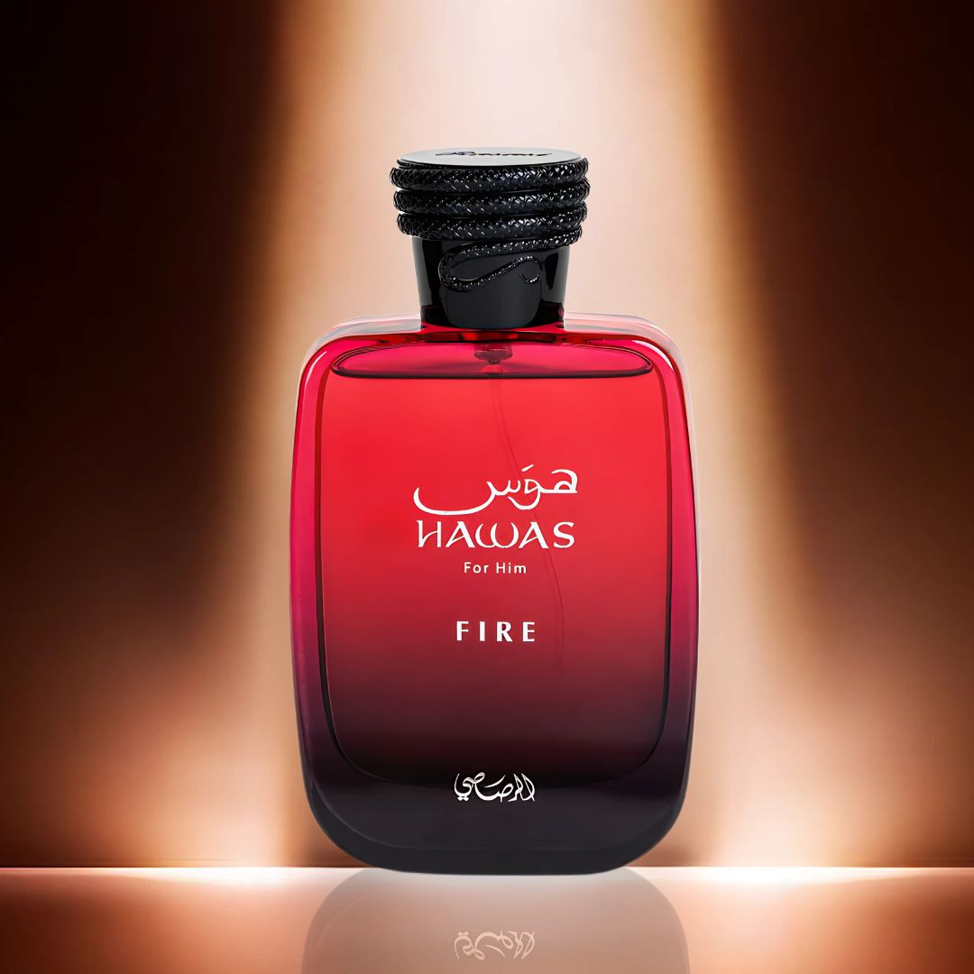 Hawas Fire For Him Eau De Parfum Spray 100ML (3.4 OZ) By Rasasi | Ignite Your Inner Passion With A Bold And Fiery Essence—Experience A Long Lasting & Luxurious Masculine Scent.