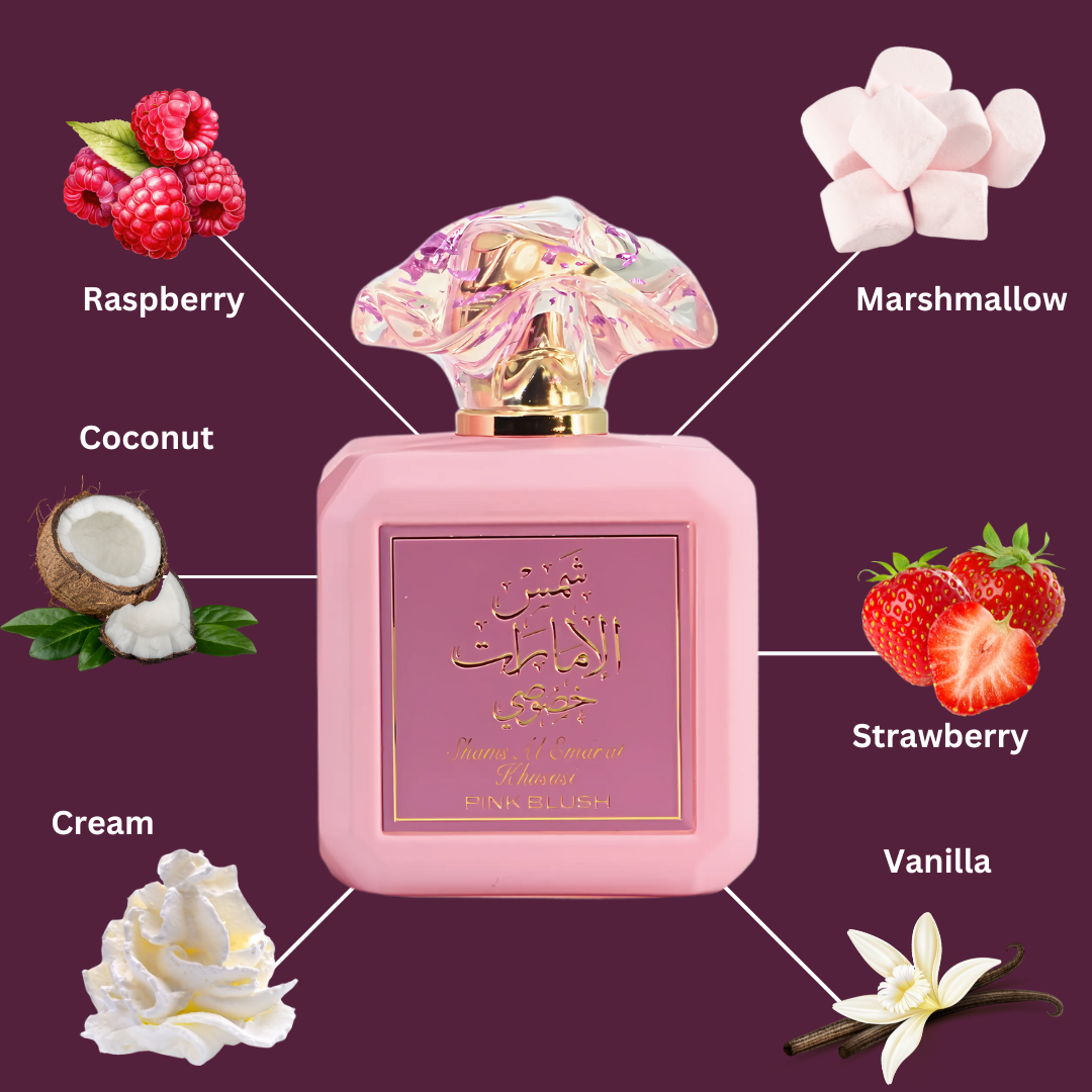 Pink Blush Shams Al Emarat Khususi Eau De Parfum Spray 100ML (3.4 OZ) by Ard Al Zaafaran | A Sweet, Elegant Fragrance for Every Occasion.