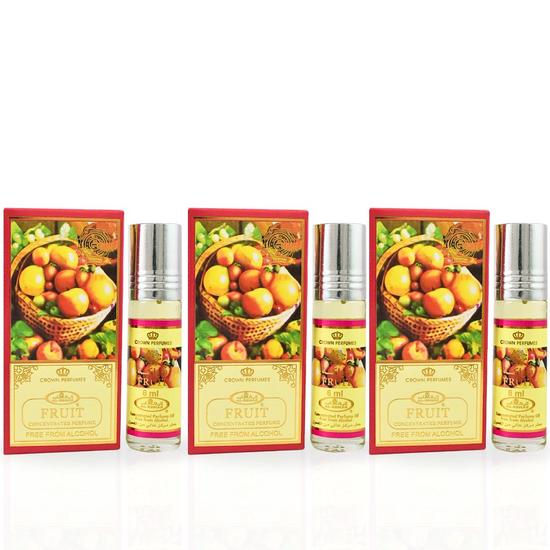 Fruit Perfume Oil CPO 6ML (0.2 OZ) By Al Rehab | A Burst Of Tropical Fruits With A Creamy, Sweet Twist. (PACK OF 3)