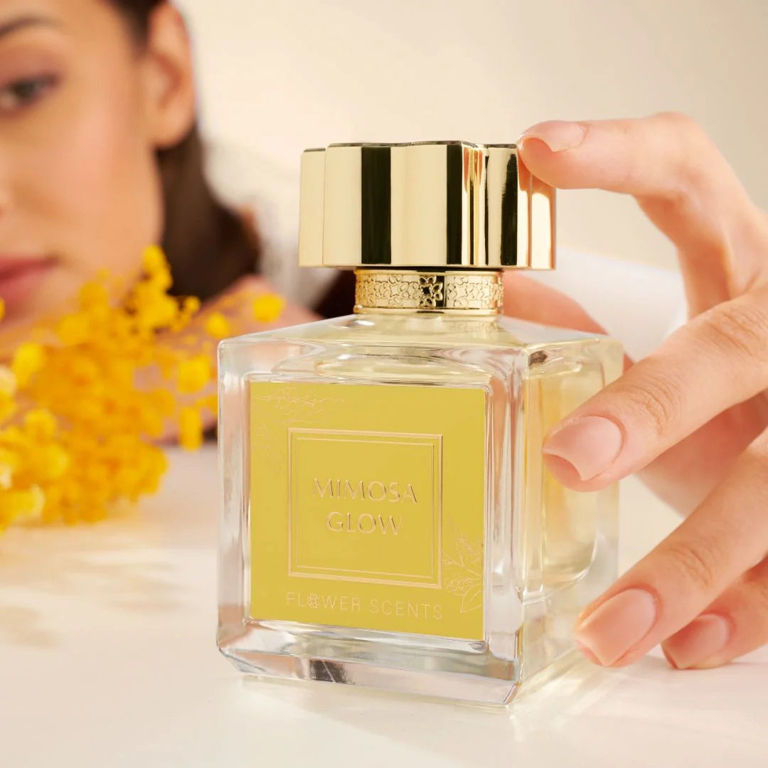 Mimosa Glow Eau de Parfum Spray 65ml (2.2 oz) by Flower Scents | Whipped Almond, Tropical Florals & Sun-Warmed Wood