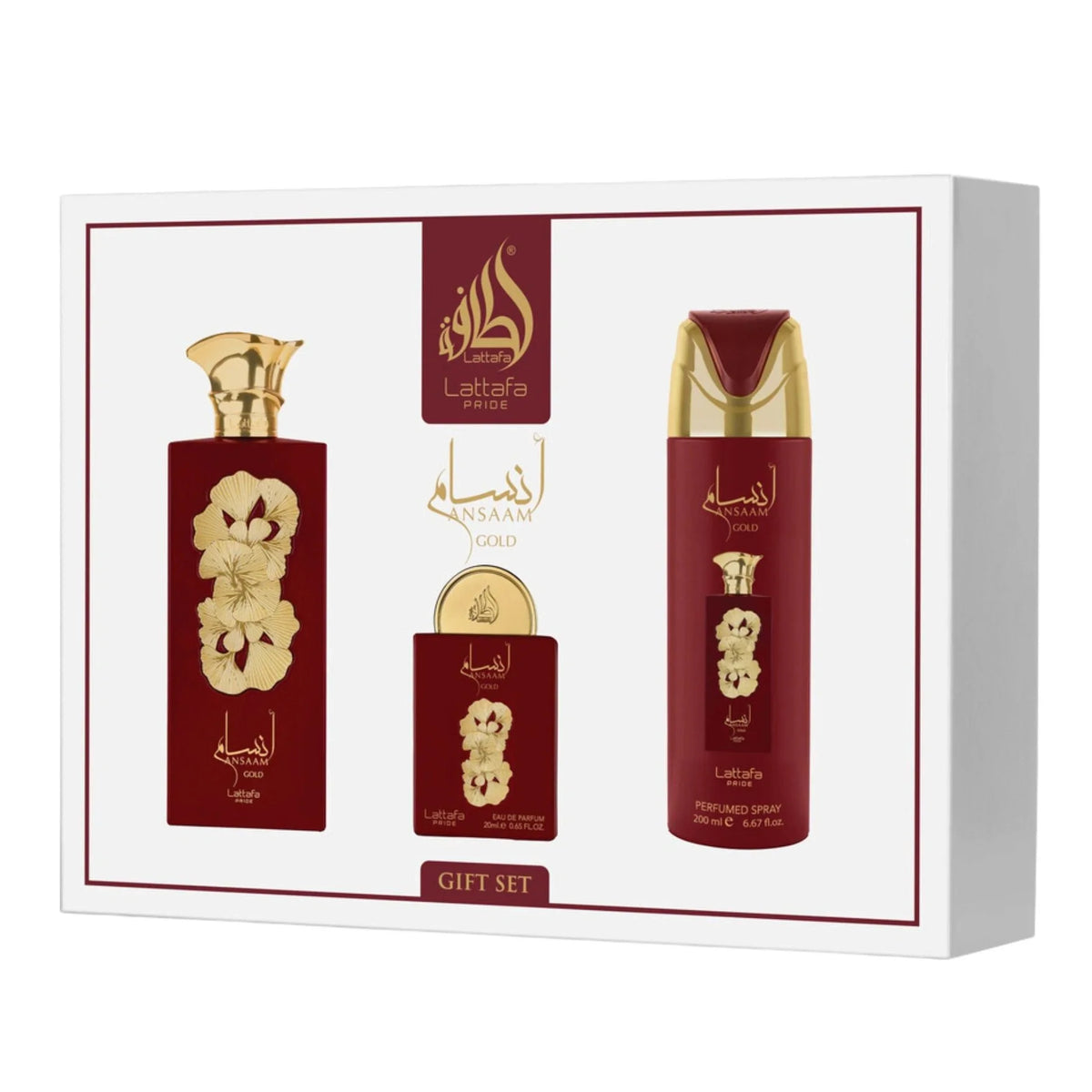 Ansaam Gold 3-Piece Perfume Gift Set by Lattafa Pride (Gift Set)