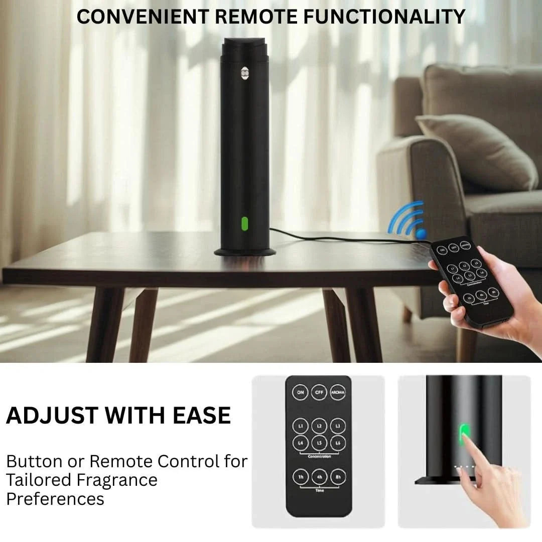Intense Diffuser Black – 120ml, Aromatherapy Diffuser with Remote, Covers 1000 Sq Ft, Adjustable Mist & Timer, Starter Kit for Home, Office & Hotel - Waterless - Intense Oud