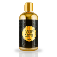 LUXURY AMBER OUD SHOWER GEL 500ML (16.9 OZ) By Hamidi | Ultra Moisturizing, Skin-Nourishing, Sulfate & Paraben Free | For Men & Women.