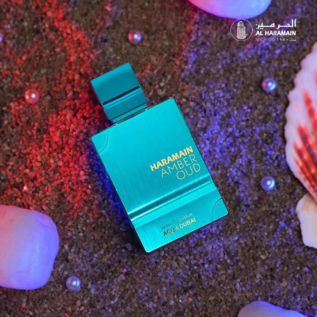 Amber Oud Aqua Dubai Extrait De Parfum Spray 100ML (3.4 OZ) By Al Haramain | A Fusion Of Bergamot, Fruits & Amber Grounded By Musk.