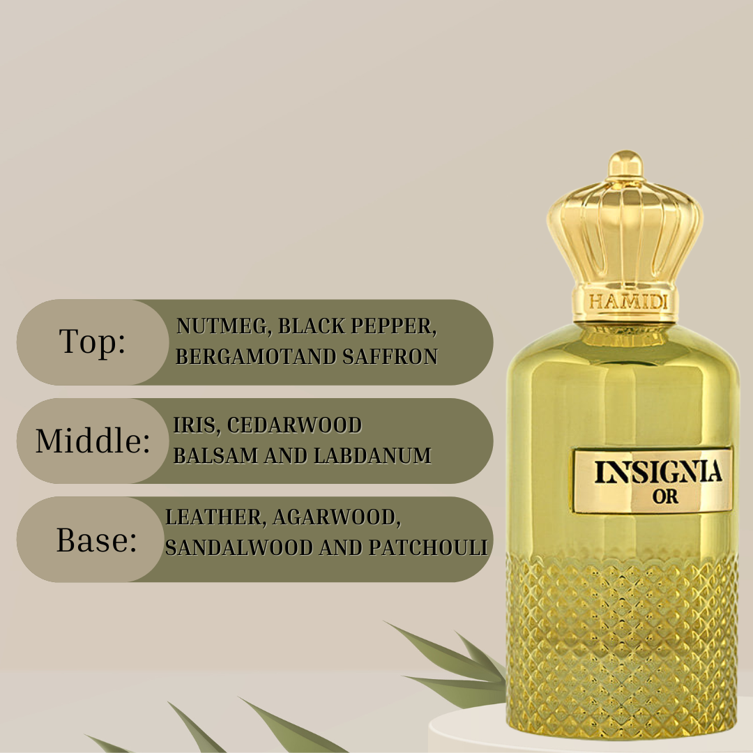 INSIGNIA OR EDP Spray 105ML (3.5 OZ) By Hamidi | Indulge In The Radiance Of Gold With This Luxurious Fragrance. - Intense Oud