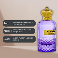 INSIGNIA PURPURE EDP Spray 105ML (3.5 OZ) By Hamidi | A Long Lasting Aura Of Refined Elegance. - Intense Oud