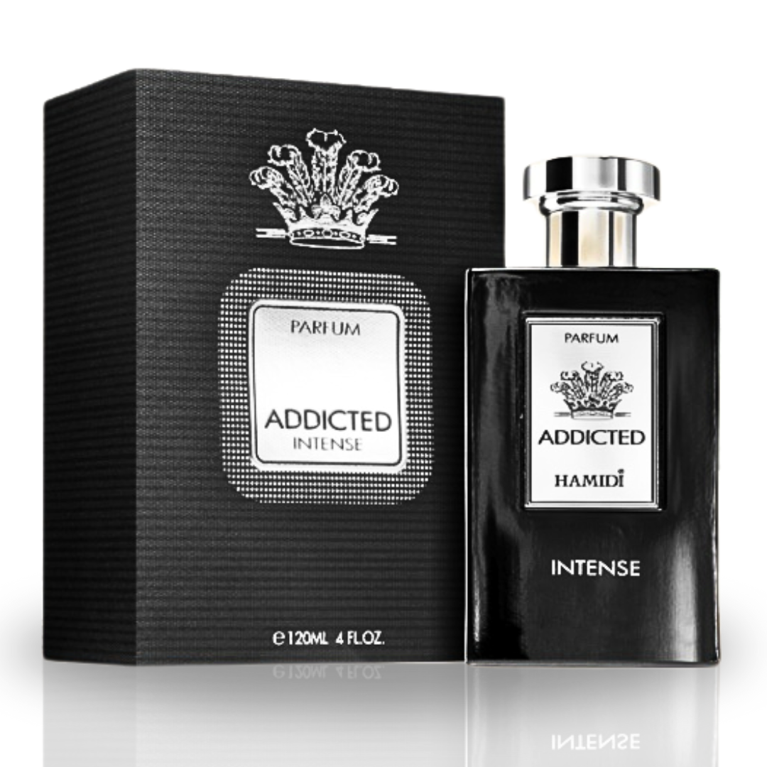 HAMIDI ADDICTED INTENSE EDP Spray 120ML (4 OZ) By Hamidi | A Long Lasting And Vitalizing Fragrance. - Intense Oud