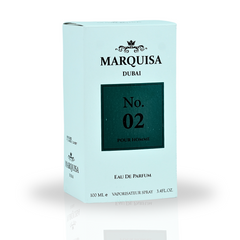 NO. 02 Pour Homme EDP Spray 100ML (3.4OZ) By Marquisa Dubai | Long Lasting & Luxurious Fragrances - Intense Oud