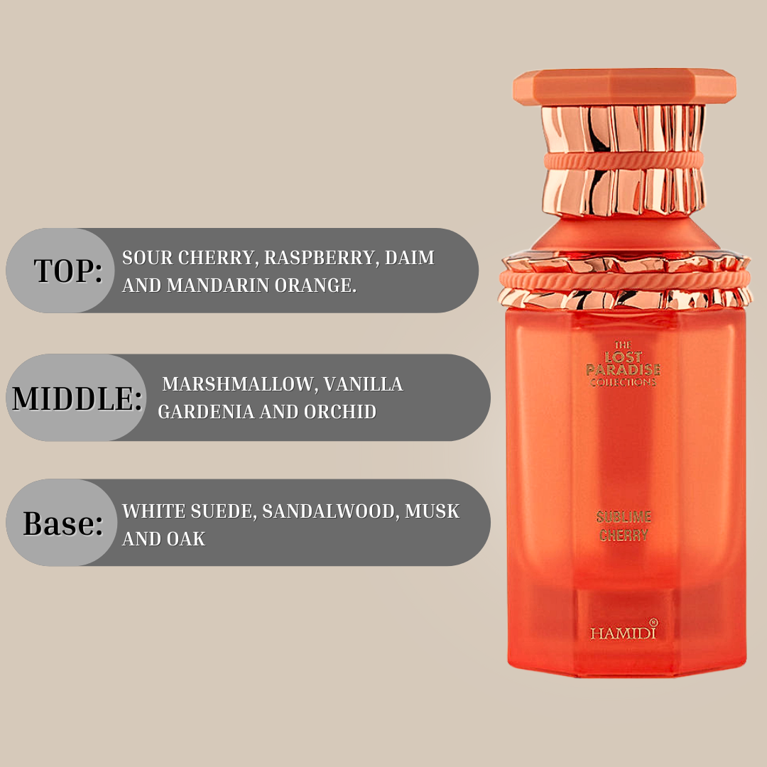 SUBLIME CHERRY EDP Spray 100ML (3.4 OZ) By Hamidi | Experience The SUBLIME CHERRY EDP Spray 100ML (3.4 OZ) By Hamidi | Experience The