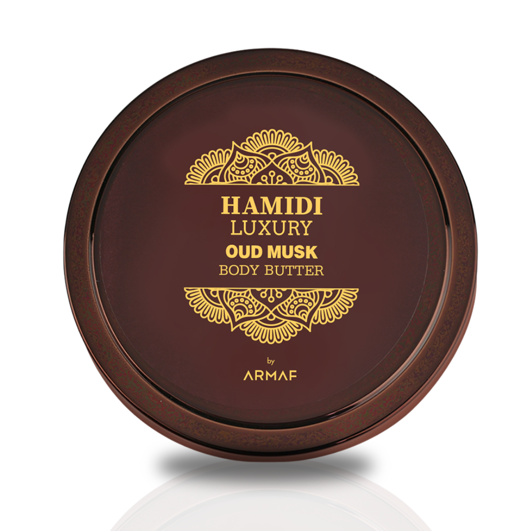 LUXURY OUD MUSK BODY BUTTER 250ML (8.4 OZ) By Hamidi | Ultra Moisturizing & Skin-Nourishing | For Men & Women.