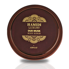 LUXURY OUD MUSK BODY SCRUB 250ML (8.4 OZ) By Hamidi | Gently Exfoliates For Soft & Smooth Skin, Naturally Derived Ingredients.