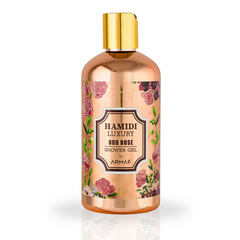 LUXURY OUD ROSE SHOWER GEL 500ML (16.9 OZ) By Hamidi | Ultra Moisturizing & Skin-Nourishing | Essense Of Oud.