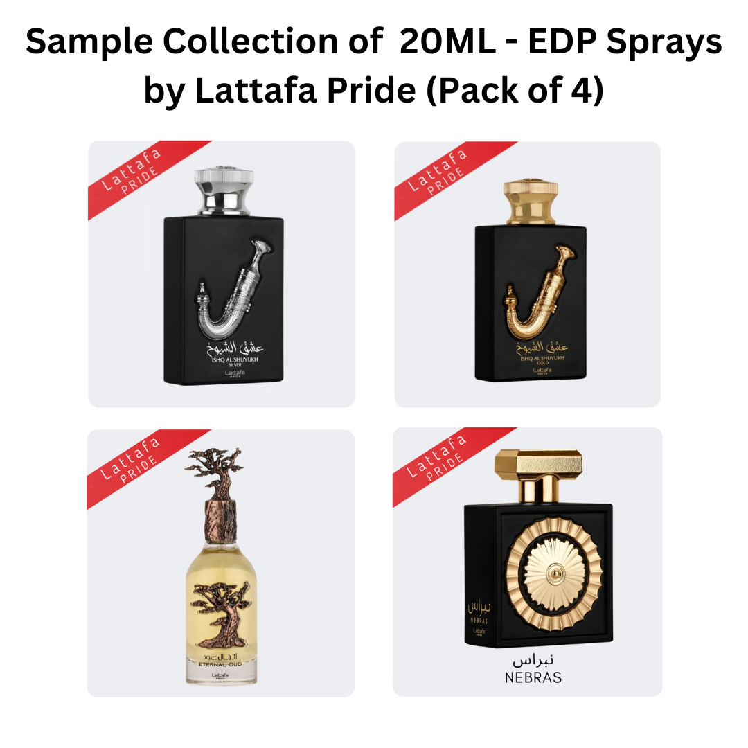 Sample Collection of 20ML (0.7 OZ) EDP Sprays by Lattafa Pride. (Pack of 4)