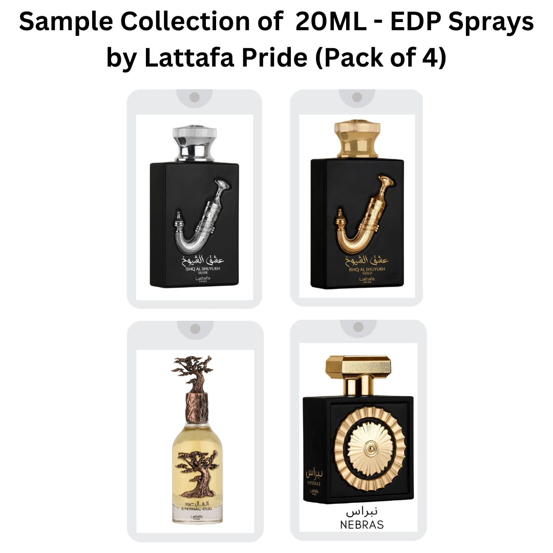 Sample Collection of 20ML (0.7 OZ) EDP Sprays by Lattafa Pride. (Pack of 4)