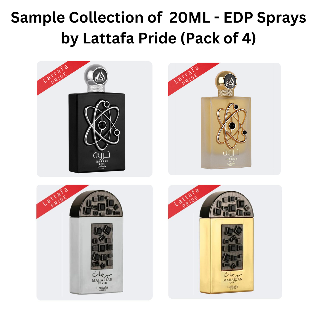 Sample Collection of 20ML (0.7 OZ) EDP Sprays by Lattafa Pride. (Pack of 4)