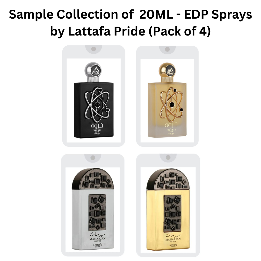 Sample Collection of 20ML (0.7 OZ) EDP Sprays by Lattafa Pride. (Pack of 4)