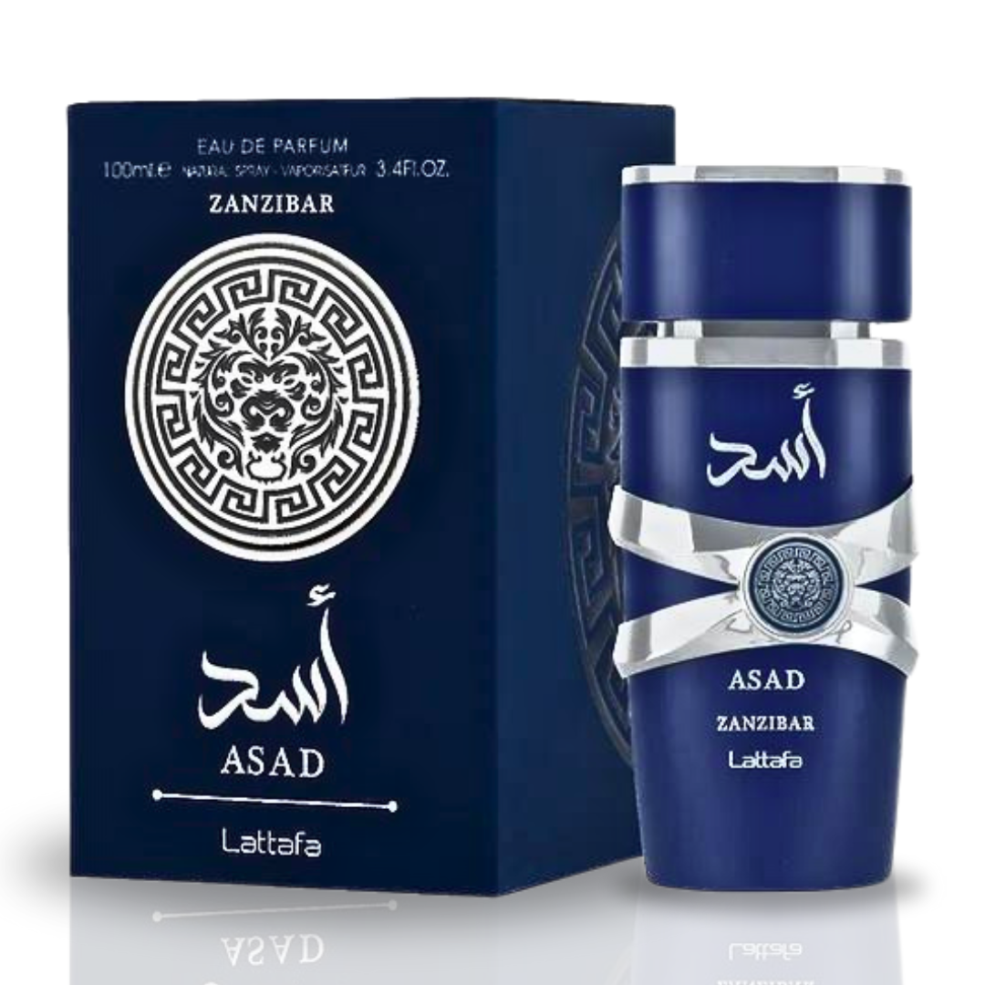 ASAD ZANZIBAR EDP Spray 100ML (3.4OZ) by Lattafa | Long Lasting, Embrace The Essence Of Rich Tropical Paradise.