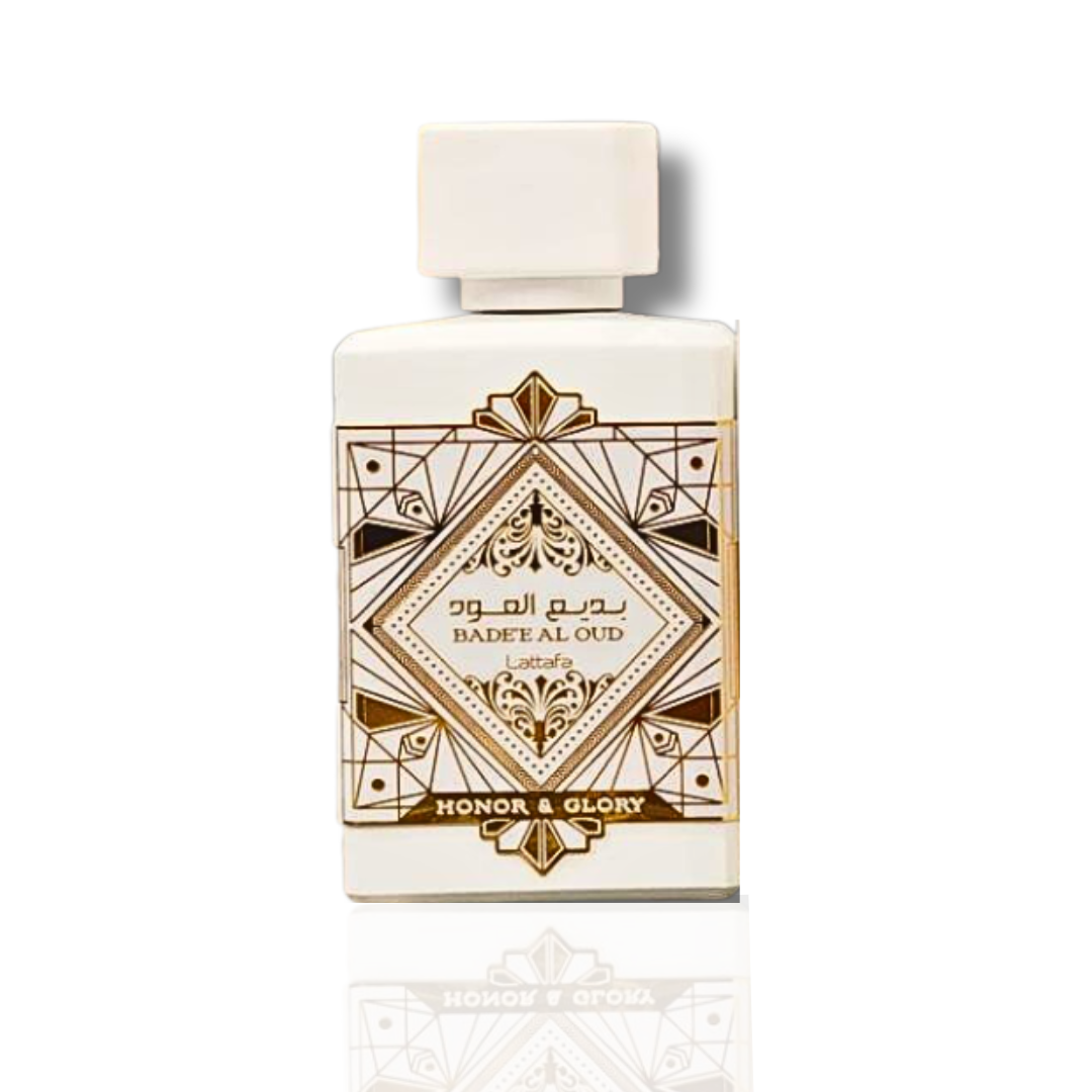 Bade’e Al Oud Honor & Glory EDP Perfume By Lattafa. (WITH VELVET POUCH)