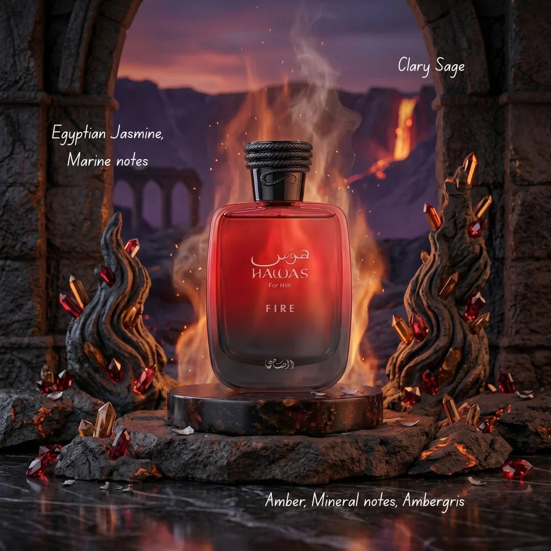Hawas Fire 3-Piece Perfume Gift Set by Rasasi