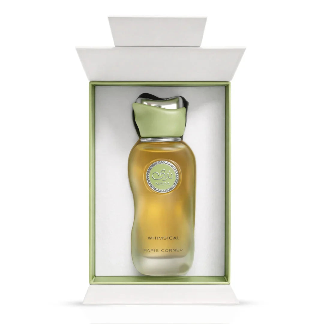 Nada Whimsical Eau De Parfum spray by Paris Corner, 100ml bottle with elegant floral design and a sleek glass finish.