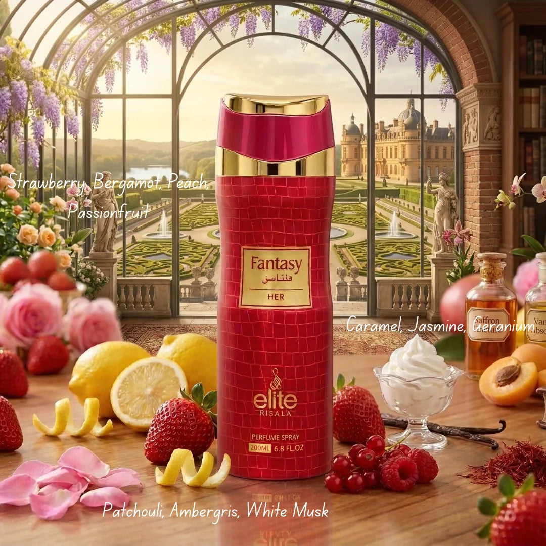 Fantasy For Her Perfumed Body Spray 200ml (6.67 oz) by Elite Risala - Intense Oud