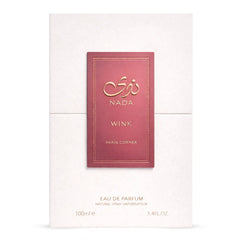 Nada Wink Eau De Parfum spray by Paris Corner, 100ml bottle, elegant glass design with a sleek, modern look.