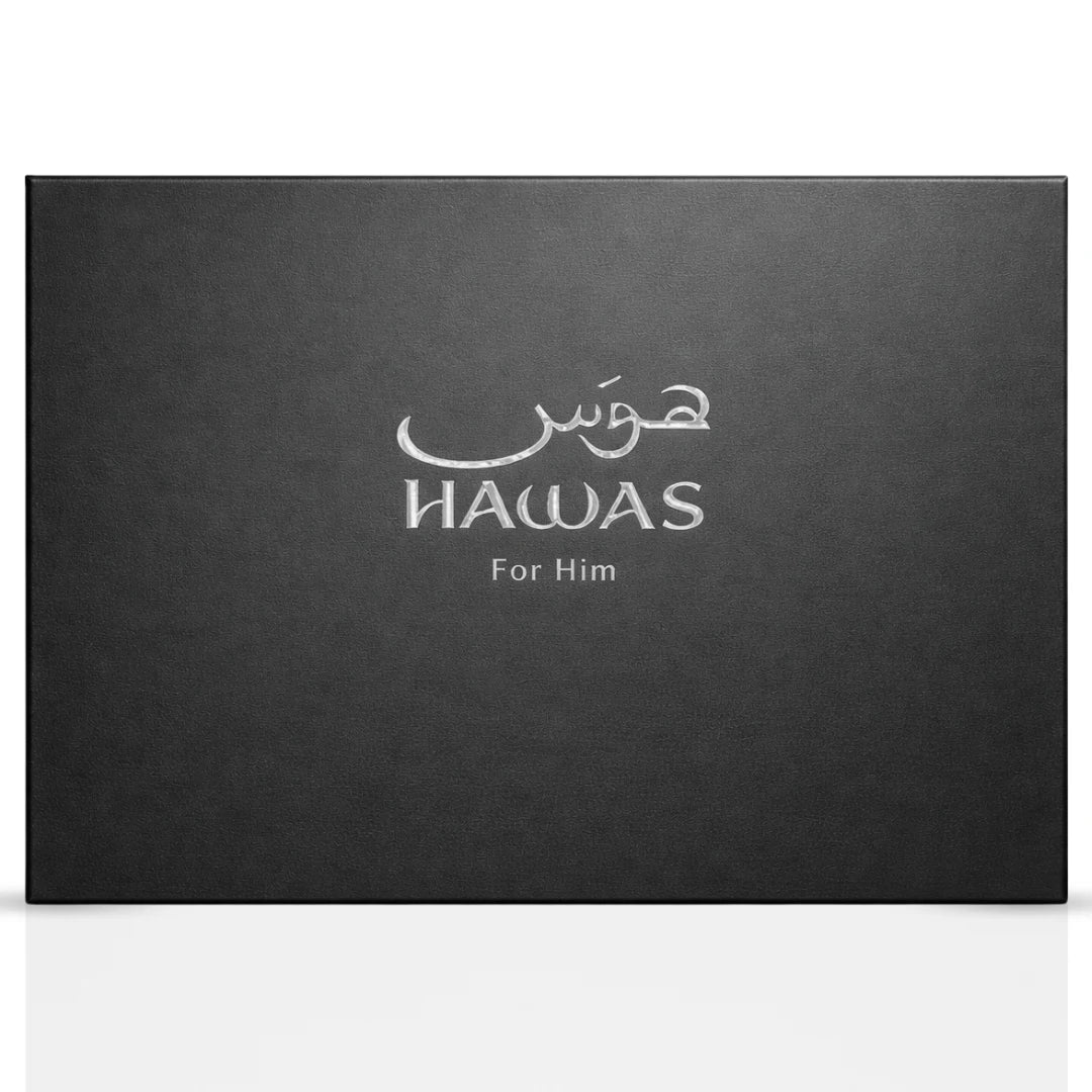 Hawas Viper 3-piece perfume gift set by Rasasi featuring bottles with elegant packaging and matching designs
