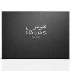 Hawas Viper 3-piece perfume gift set by Rasasi featuring bottles with elegant packaging and matching designs