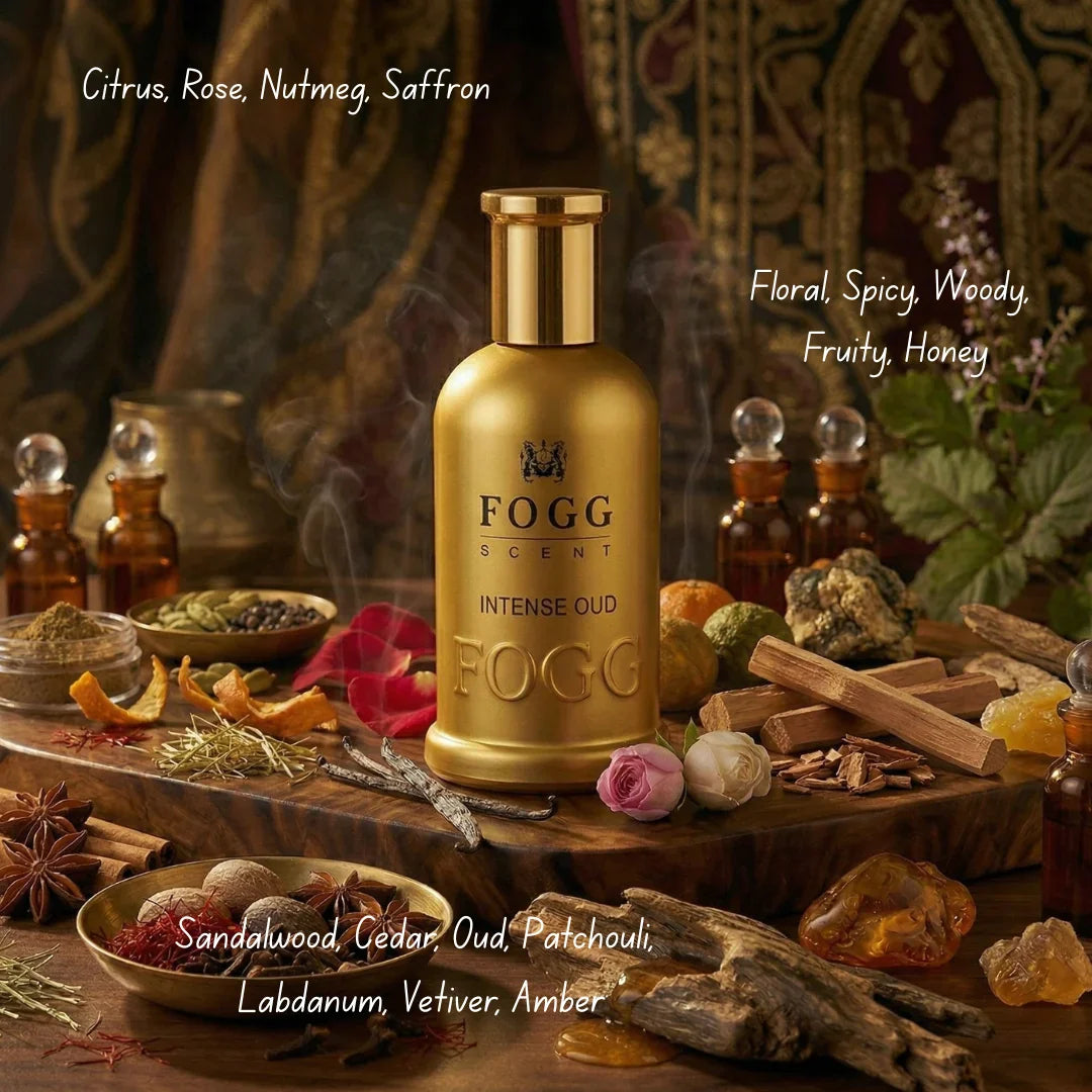 Intense Oud for Men Eau de Parfum Spray 100ml (3.38 oz) by Fogg - Intense Oud