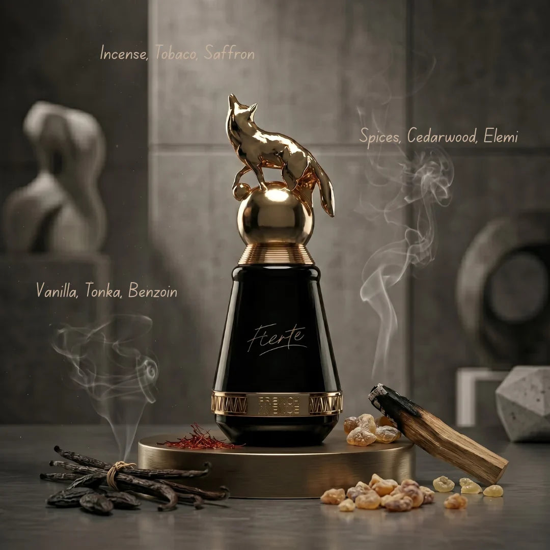 French Avenue Fierte Eau de Parfum spray 100ml bottle, elegant packaging, showcasing a luxurious fragrance.