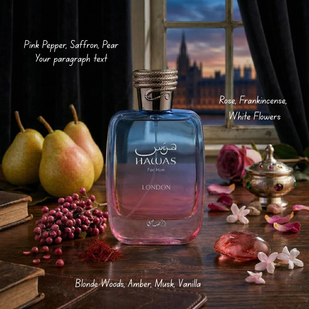 Hawas London Eau De Parfum Spray 100ml (3.38 oz) By Rasasi - Intense Oud