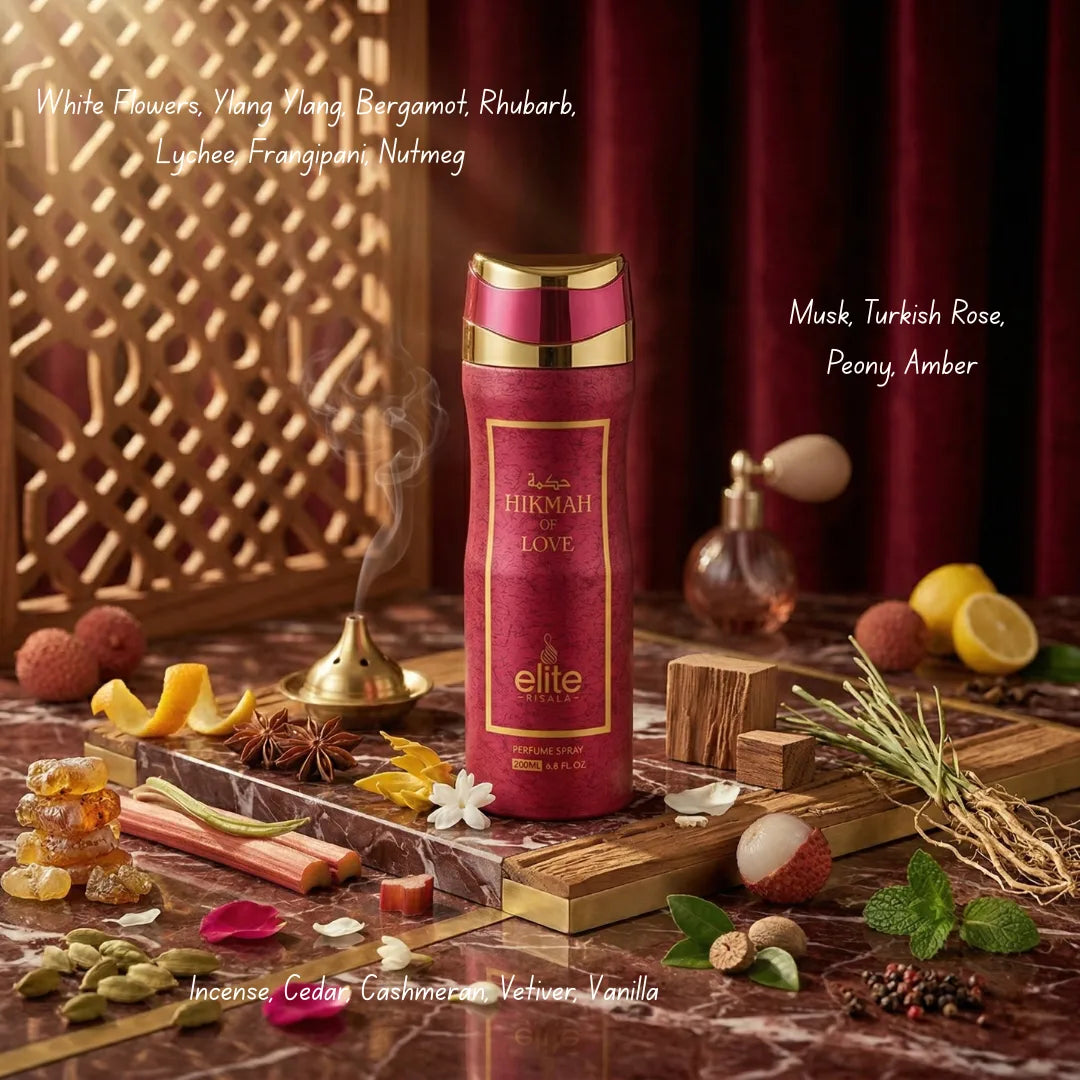 Hikmah Of Love Body Spray 200ml (6.8 oz) by Elite Risala - Intense Oud