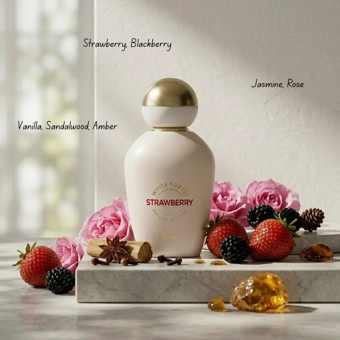 La Fede White Forest Strawberry Eau de Parfum Spray 100ml (3.4 oz) by Khadlaj
