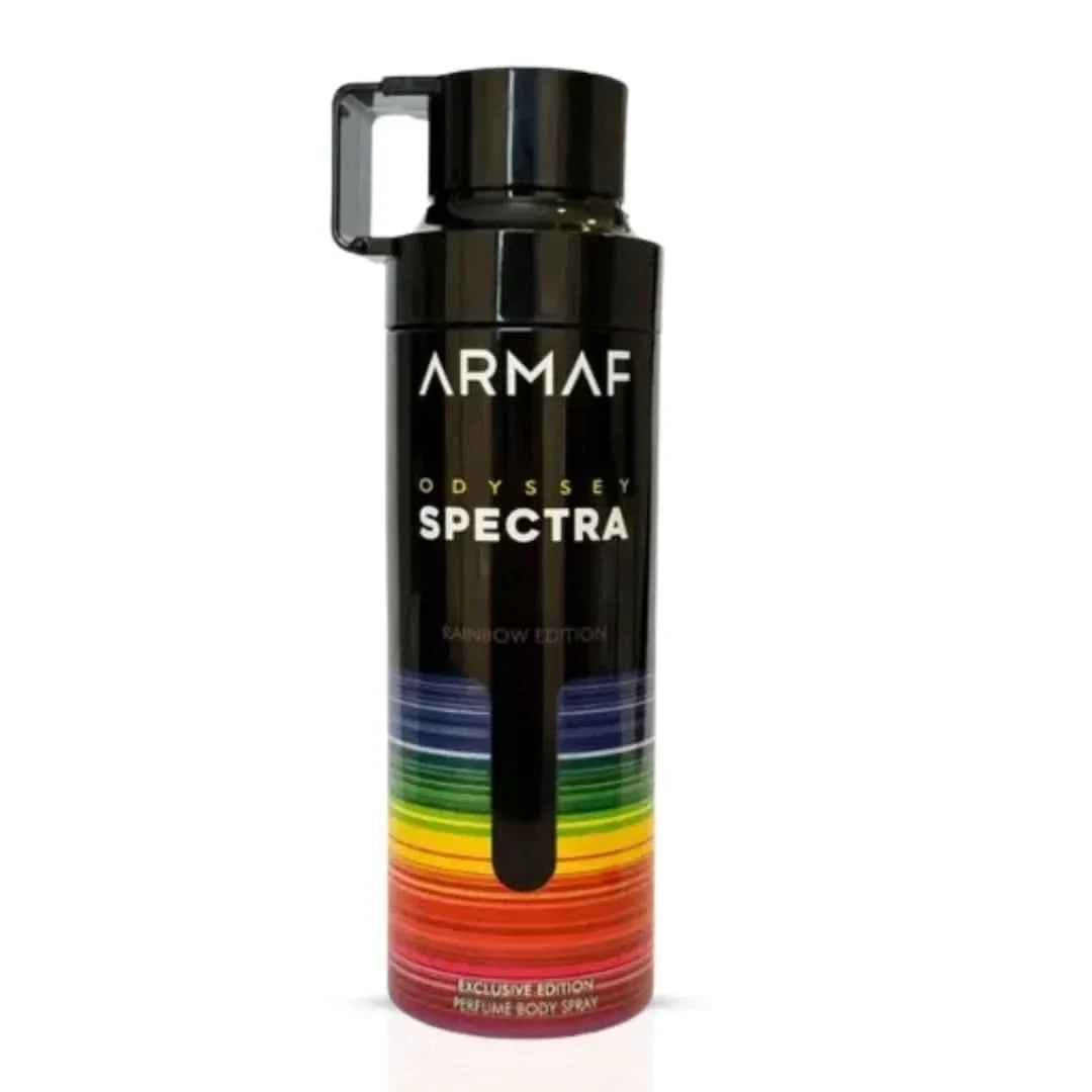 Odyssey Spectra deodorant spray by Armaf in 200ml bottle, featuring sleek design and fresh scent.