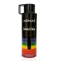 Odyssey Spectra deodorant spray by Armaf in 200ml bottle, featuring sleek design and fresh scent.