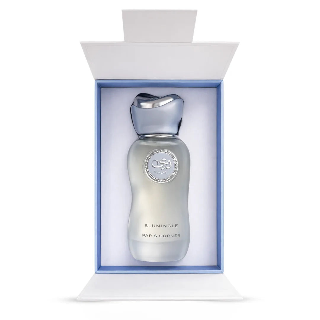 Nada Blumingle Eau De Parfum spray by Paris Corner, 100ml, elegant bottle with floral and citrus notes.
