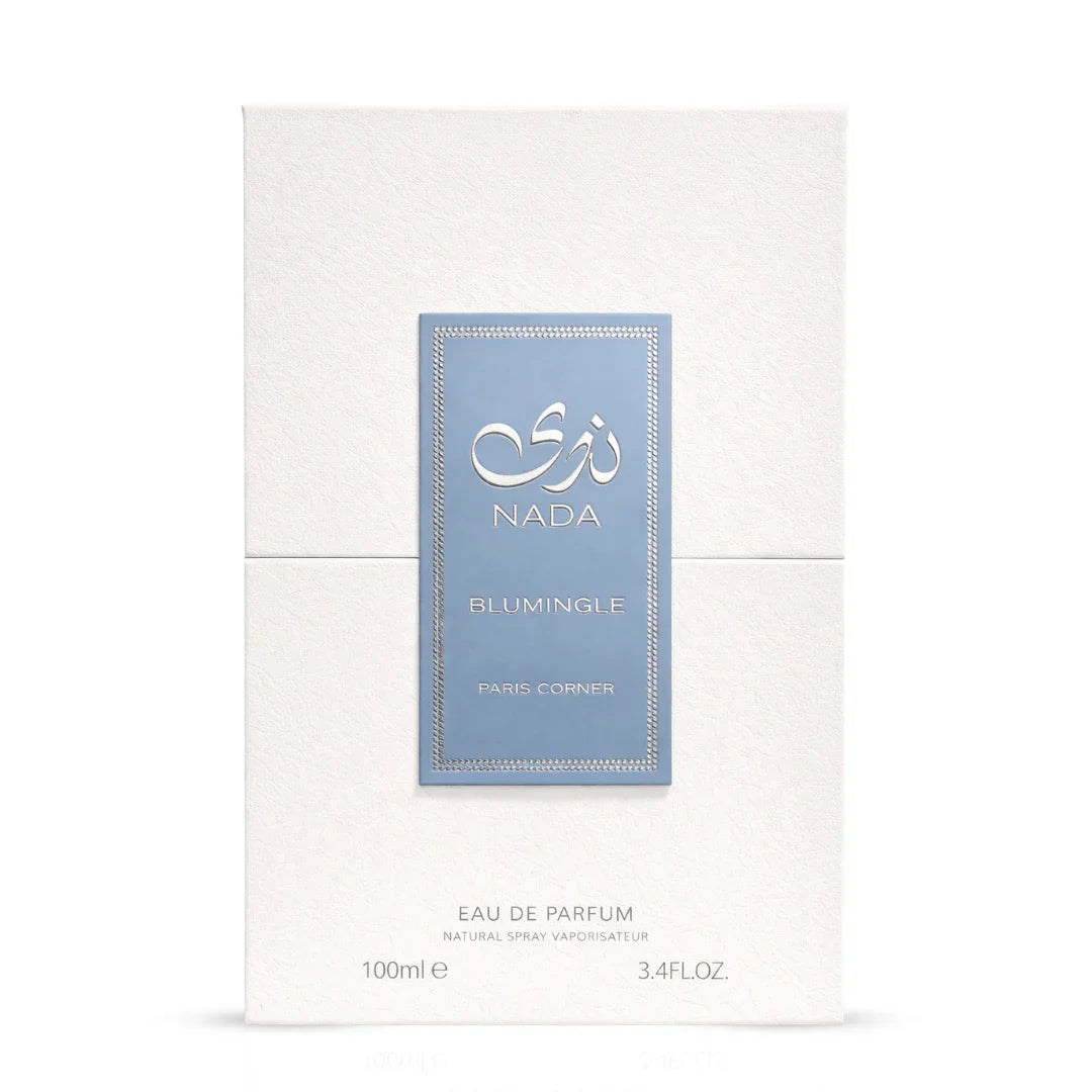 Nada Blumingle Eau De Parfum Spray by Paris Corner, 100ml, showcasing the elegant perfume bottle on a neutral background.