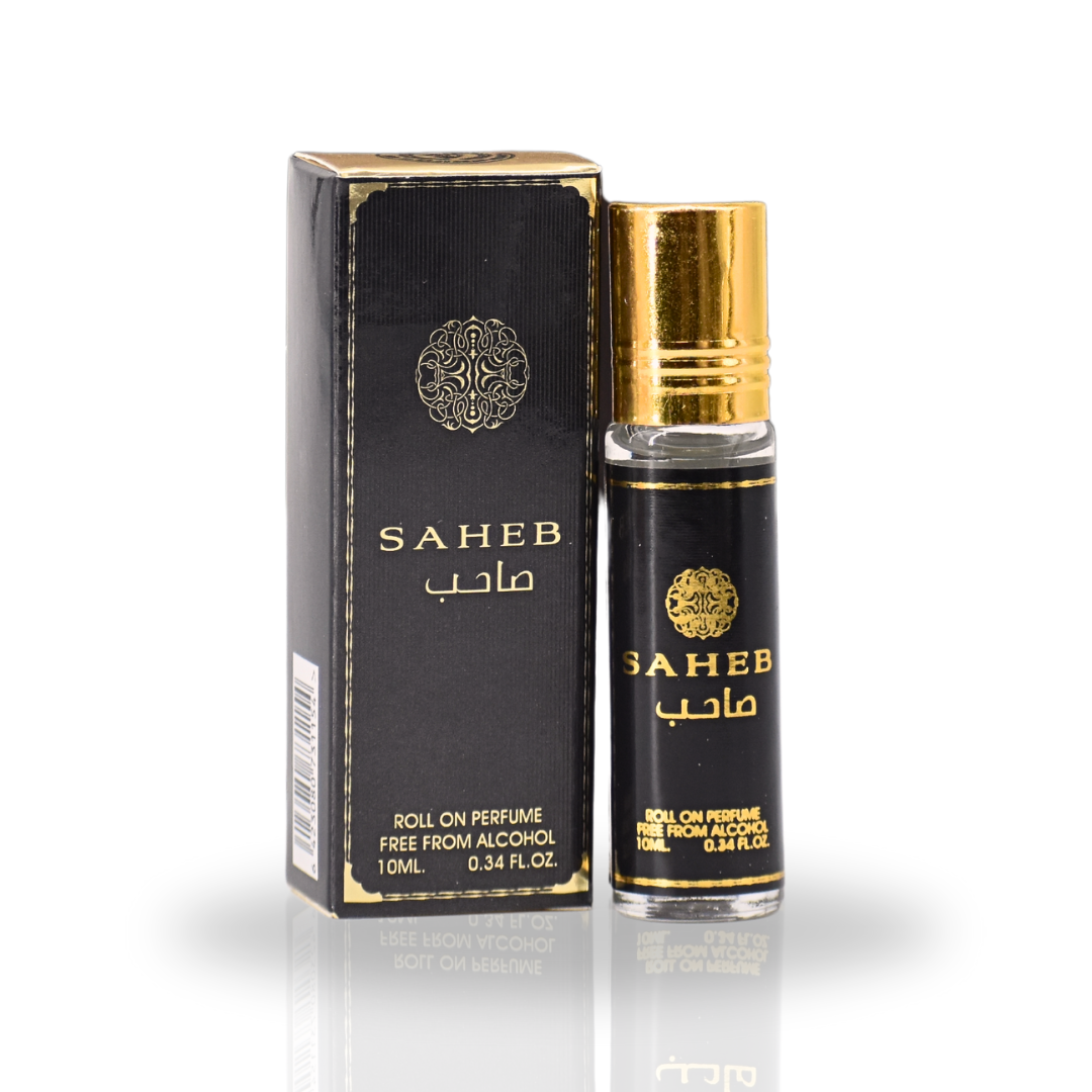 Saheb Roll-On Perfume Oil - CPO 10ML (0.34OZ) by Ard Al Zaafaran | Long Lasting, Miniature Perfume Oil For Men & Women. (Pack Of 12) - Intense Oud