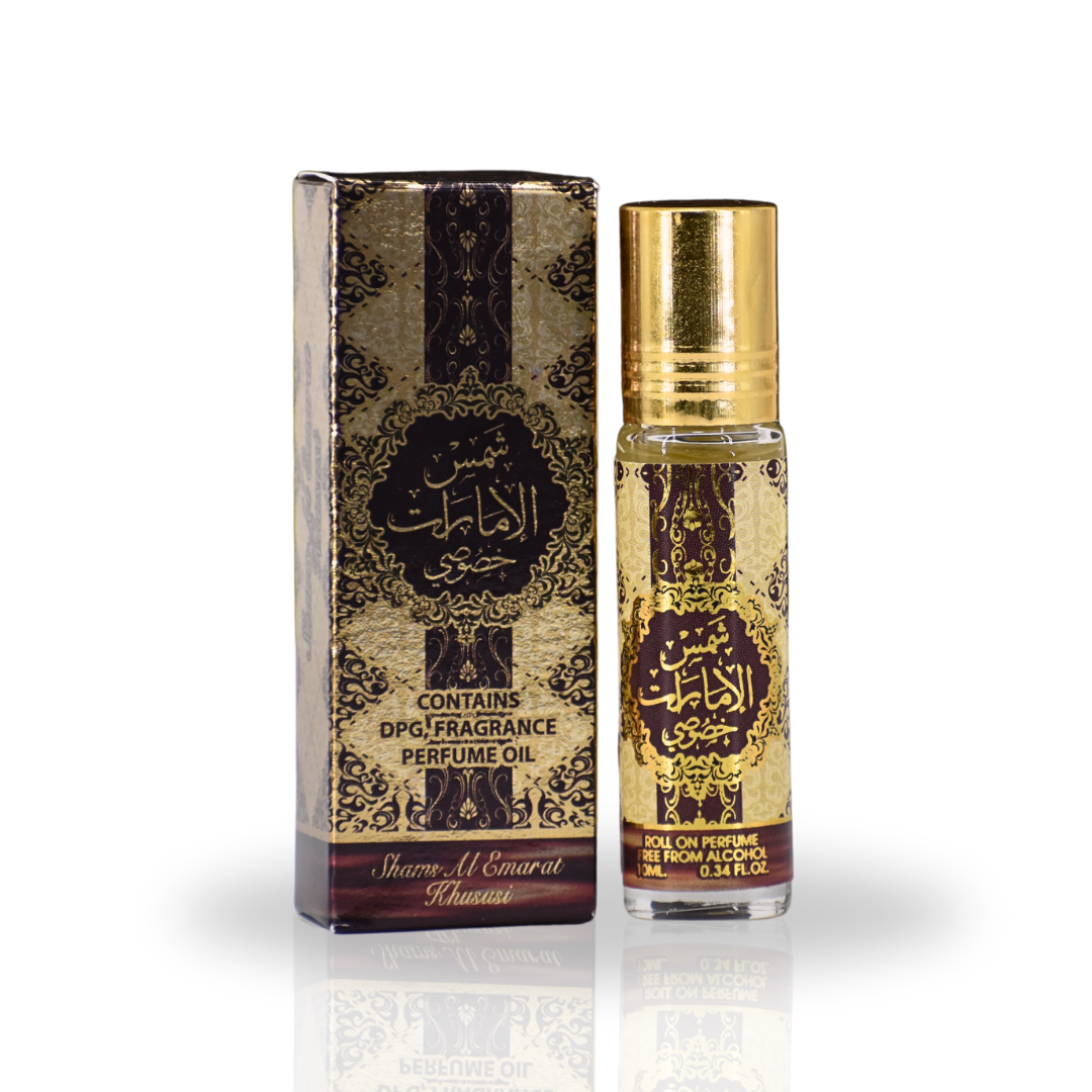 Shams Al Emarat Khususi Roll-On Perfume Oil - CPO 10ML (0.34 OZ) By Ard Al Zaafaran | Long Lasting, Miniature Perfume Oil For Men & Women. (Pack Of 12) - Intense Oud