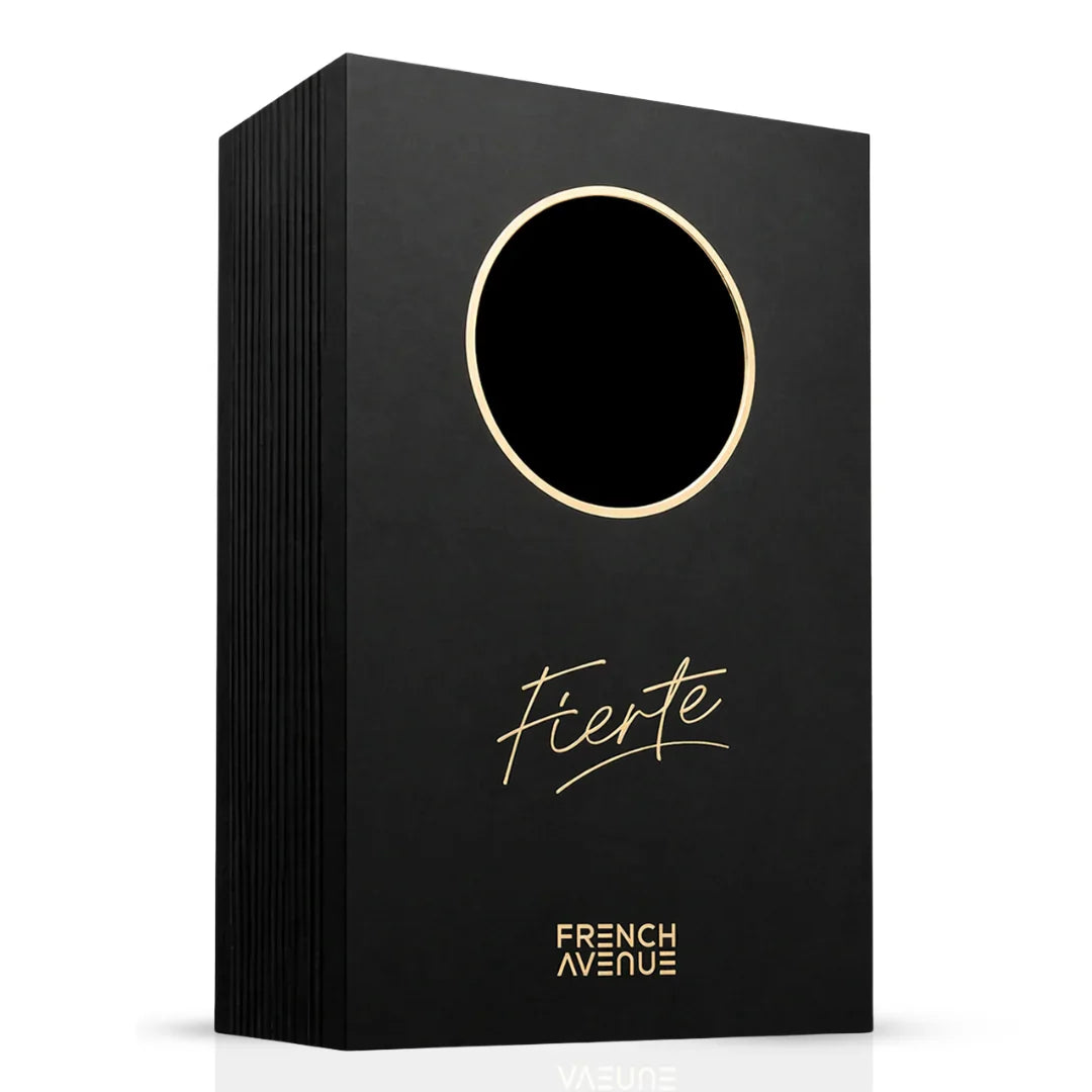 French Avenue Fierte Eau de Parfum Spray 100ml bottle, elegant fragrance with floral and woody notes, stylish packaging.