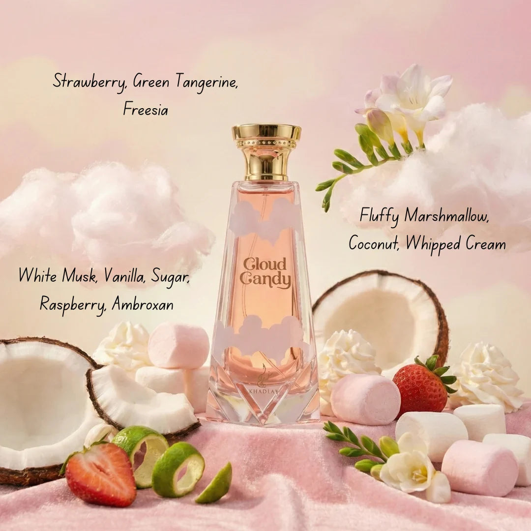 Cloud Candy Eau de Parfum Spray 100ml (3.4 oz) by Khadlaj