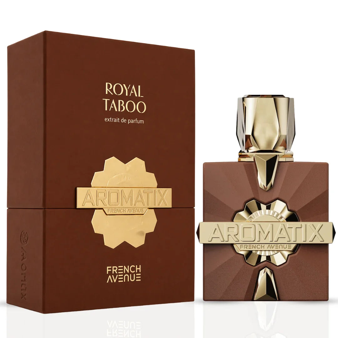 French Avenue Royal Taboo Extrait de Parfum spray, 100ml, elegant EDP bottle with luxurious design and floral accents.