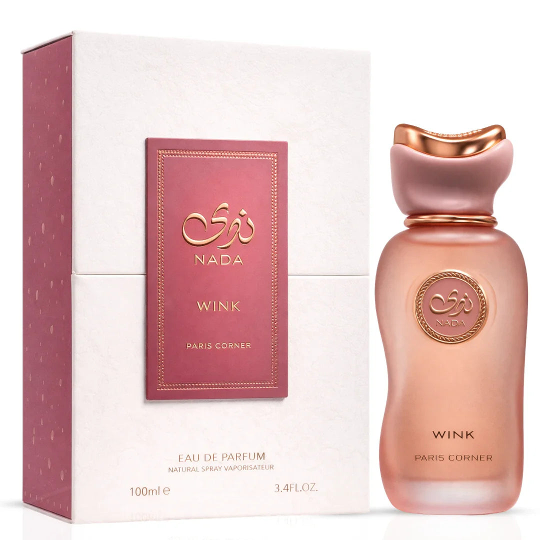 Nada Wink Eau De Parfum Spray by Paris Corner, 100ml bottle with elegant design and floral fragrance, shown in the image.