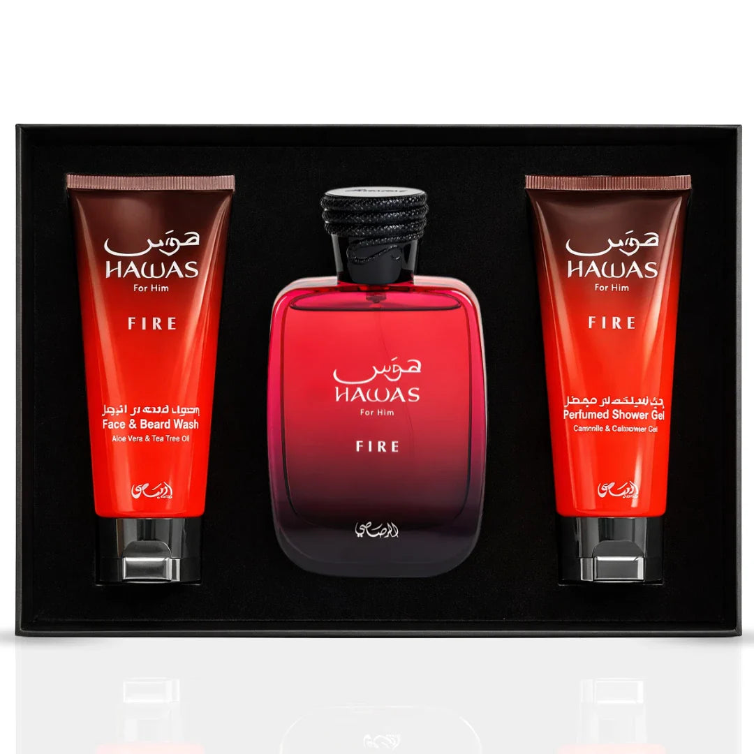 Hawas Fire 3-Piece Perfume Gift Set by Rasasi