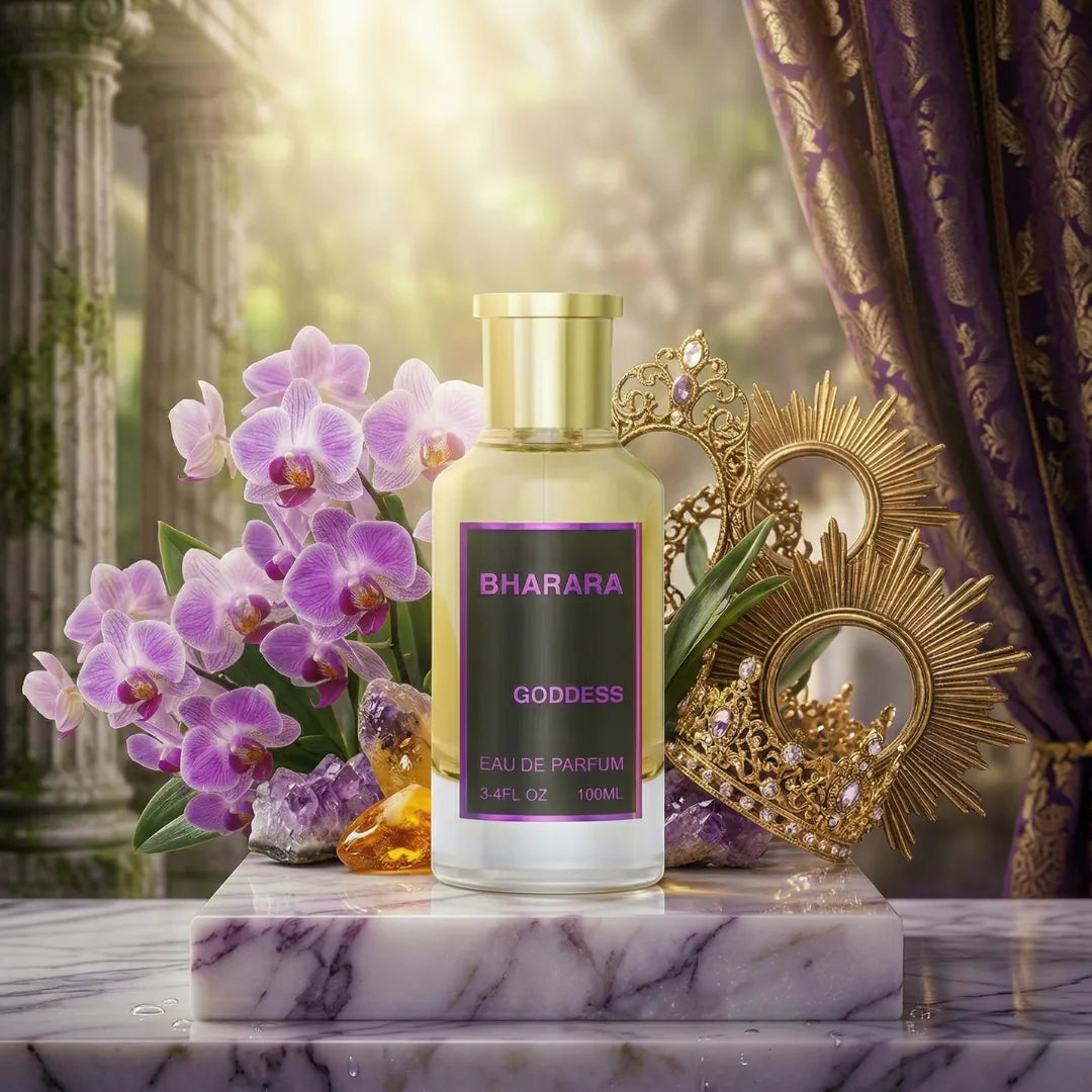 Bharara Goddess Eau de Parfum spray 100ml bottle with elegant packaging and floral design