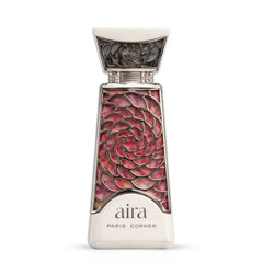 Paris Corner Aira Eau De Parfum Spray 100ml, elegant glass bottle with floral and woody scent details visible.