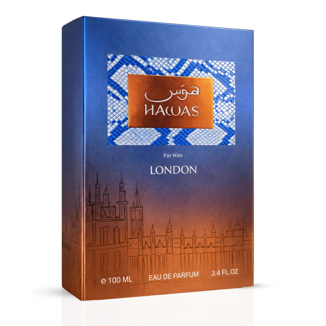 Hawas London Eau De Parfum Spray 100ml (3.38 oz) By Rasasi - Intense Oud