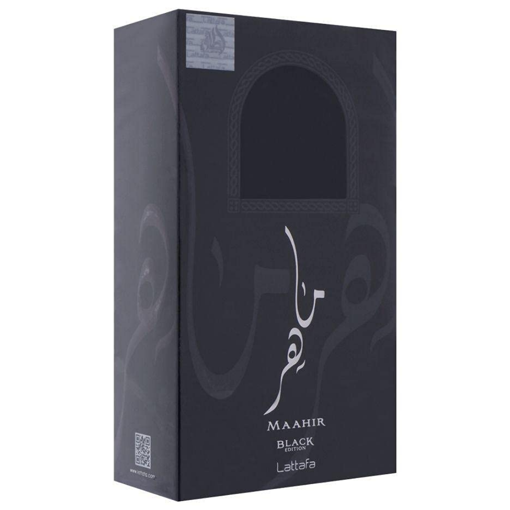 Maahir Black Edition EDP - 100ML (3.4 oz) by Lattafa – Intense Oud